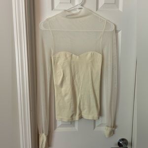 Free People Mesh Long Sleeve Top